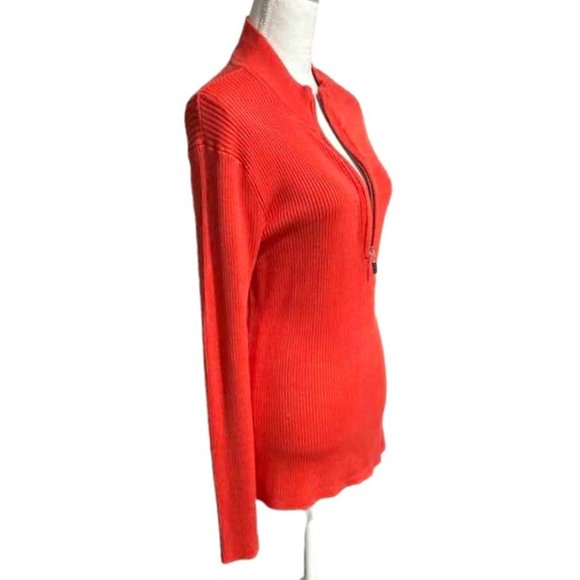 Boston Proper Soft Ribbed Half Zip Up Sweater Blouse Tunic NWT - XL - Picture 2 of 16